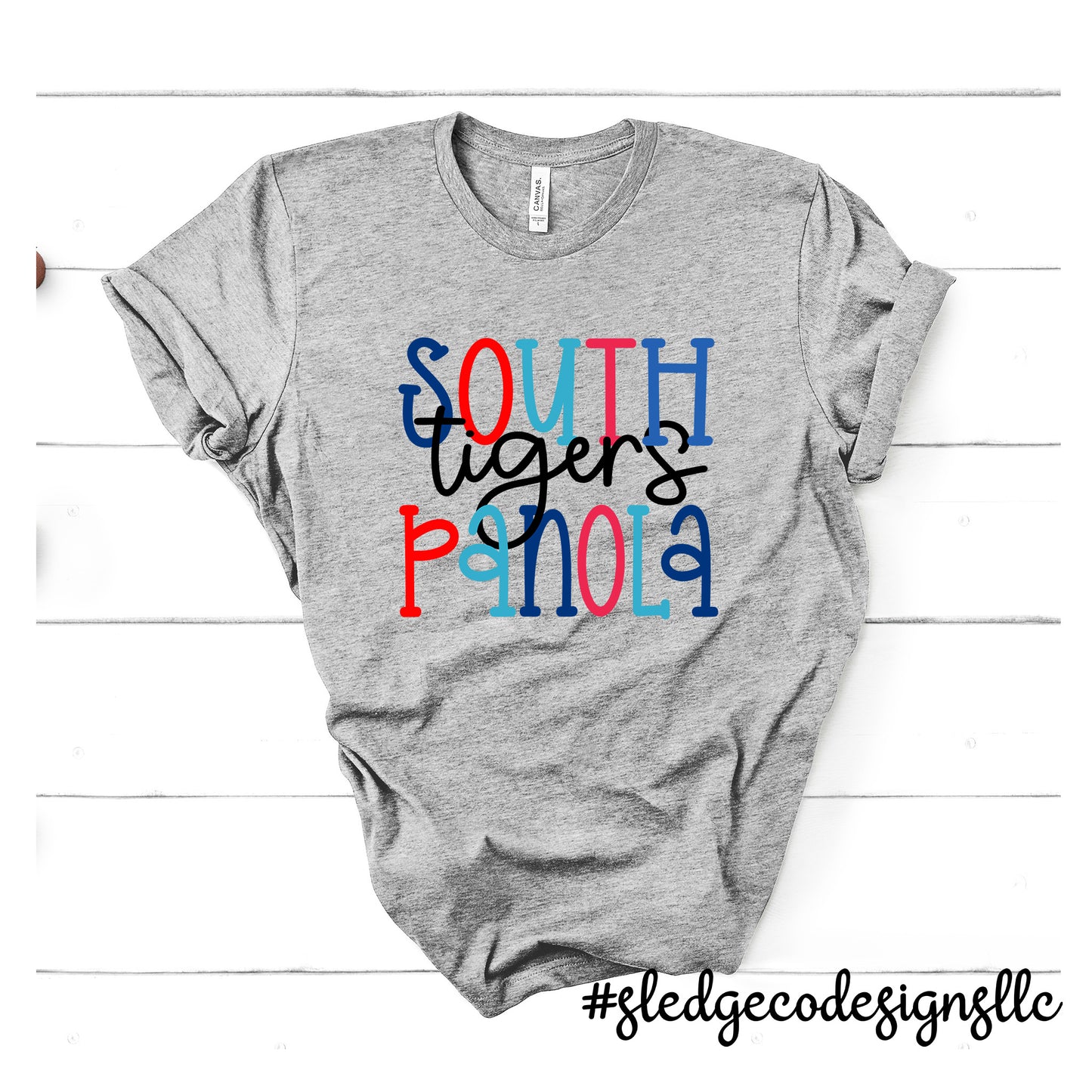 SOUTH PANOLA | STACKED RED & BLUE | Custom UNISEX TSHIRT