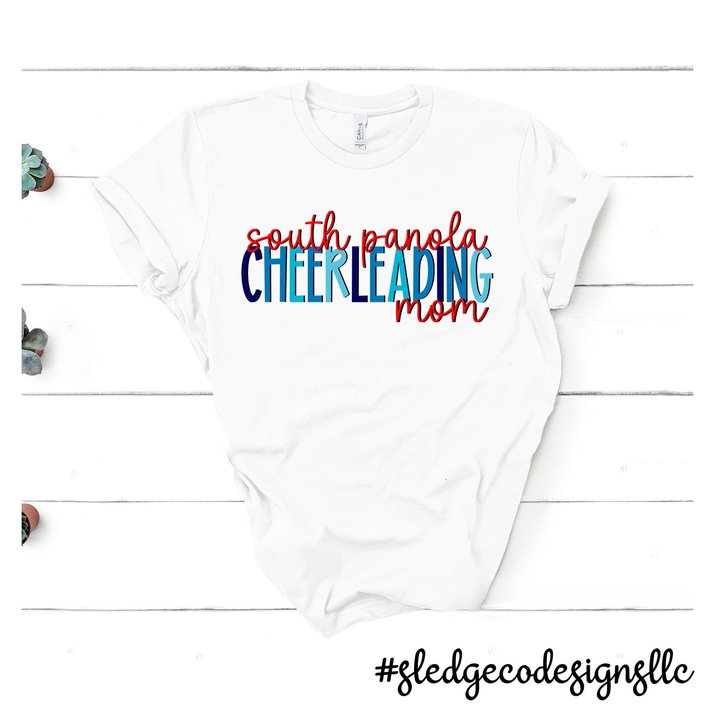 SOUTH PANOLA | CHEERLEADING BLUE MOM | Custom UNISEX TSHIRT