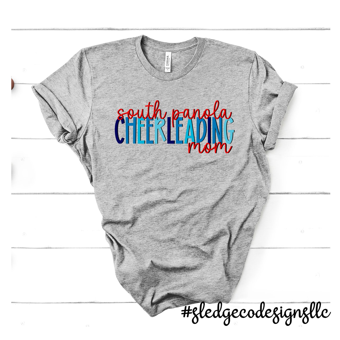 SOUTH PANOLA | CHEERLEADING BLUE MOM | Custom UNISEX TSHIRT