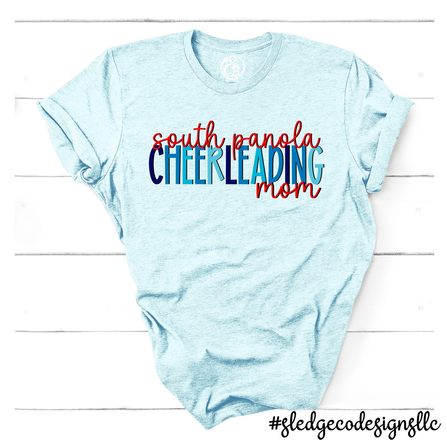 SOUTH PANOLA | CHEERLEADING BLUE MOM | Custom UNISEX TSHIRT