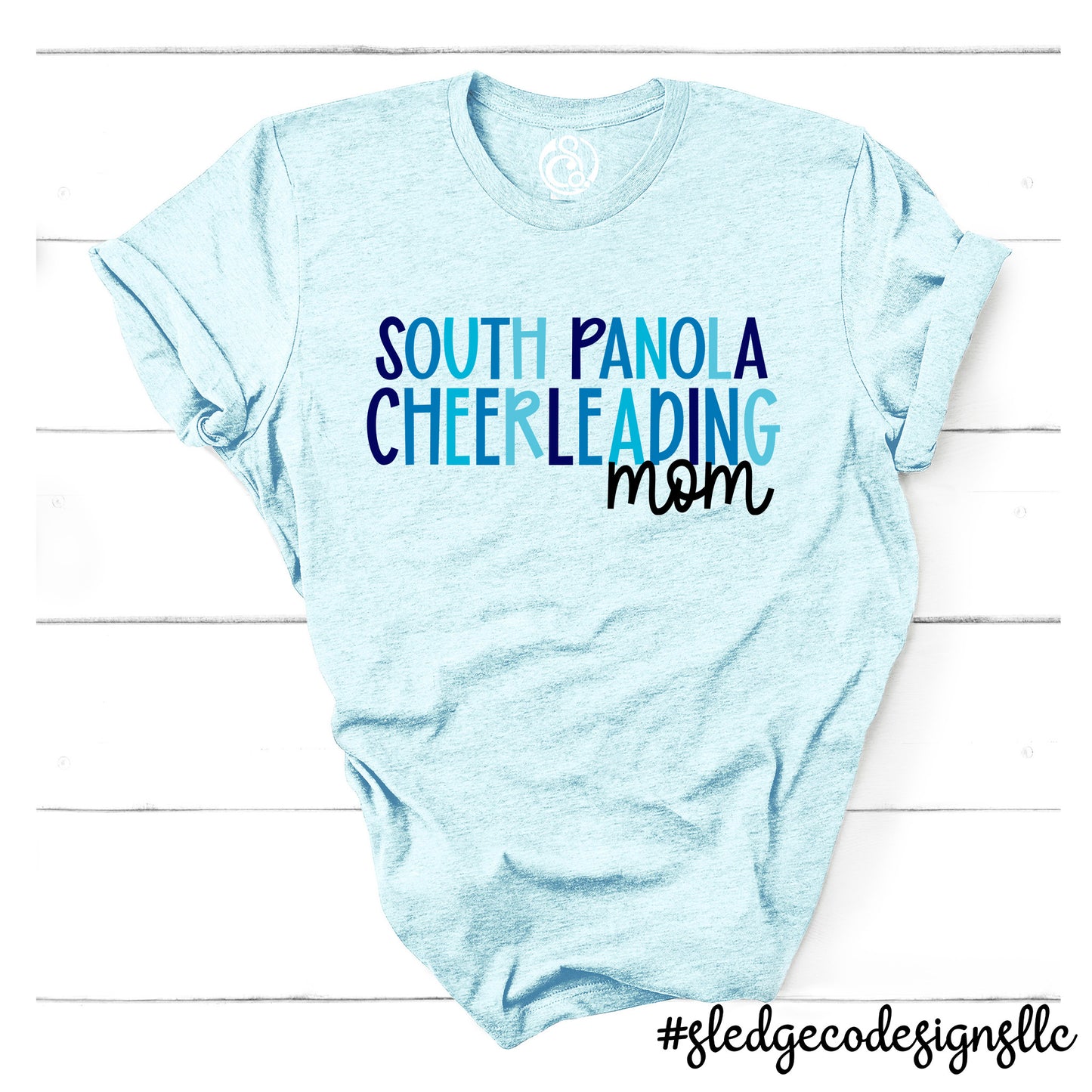 SOUTH PANOLA | CHEERLEADING BLUE MOM | Custom UNISEX TSHIRT