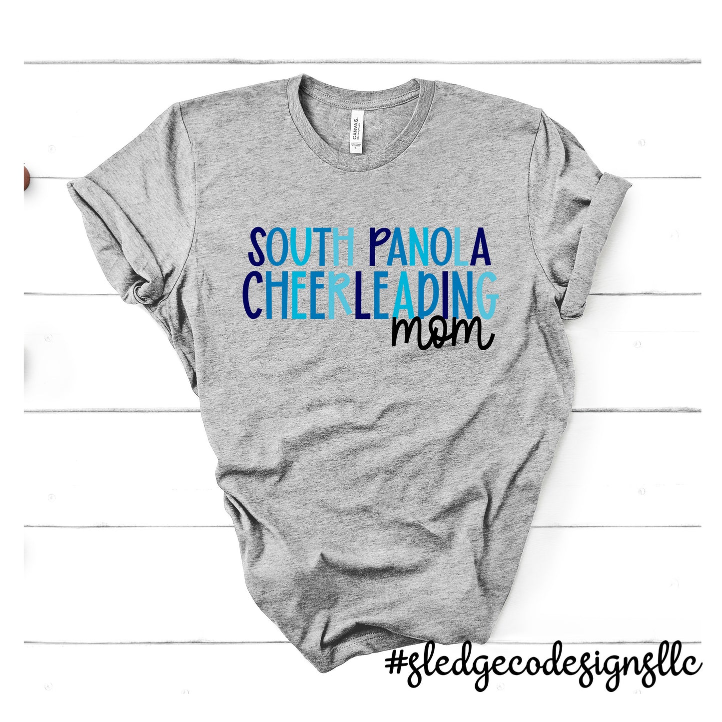 SOUTH PANOLA | CHEERLEADING BLUE MOM | Custom UNISEX TSHIRT