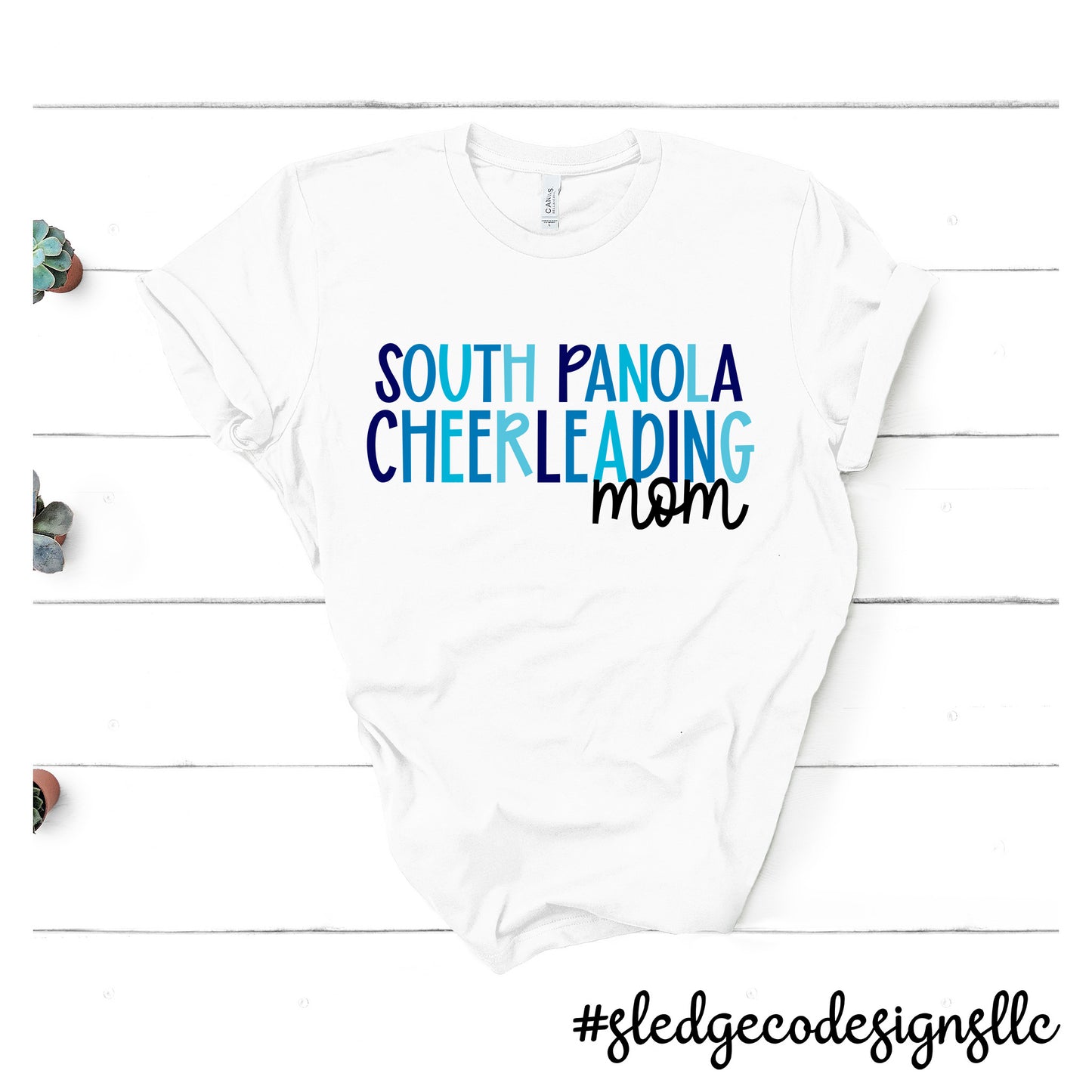 SOUTH PANOLA | CHEERLEADING BLUE MOM | Custom UNISEX TSHIRT