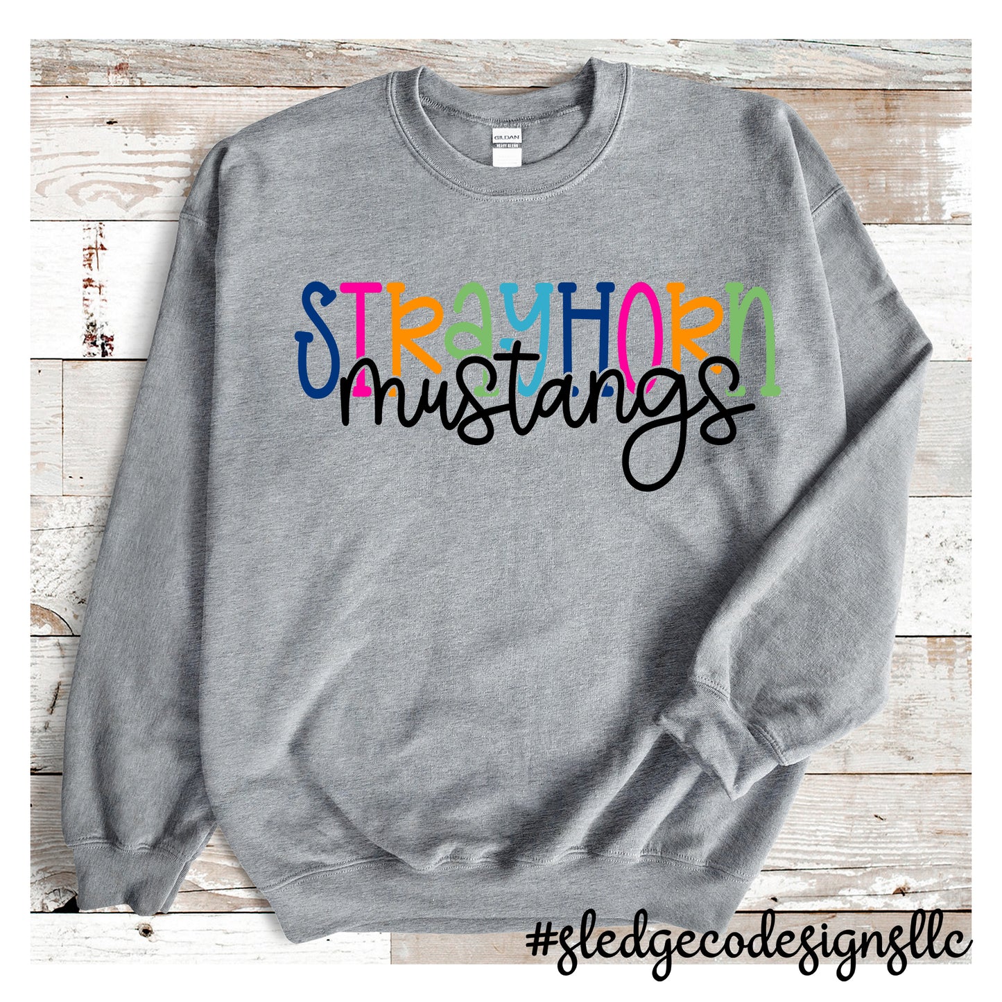 STRAYHORN MUSTANGS | COLORFUL | UNISEX CUSTOM SWEATSHIRT