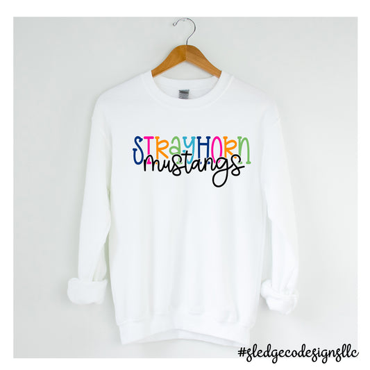 STRAYHORN MUSTANGS | COLORFUL | UNISEX CUSTOM SWEATSHIRT