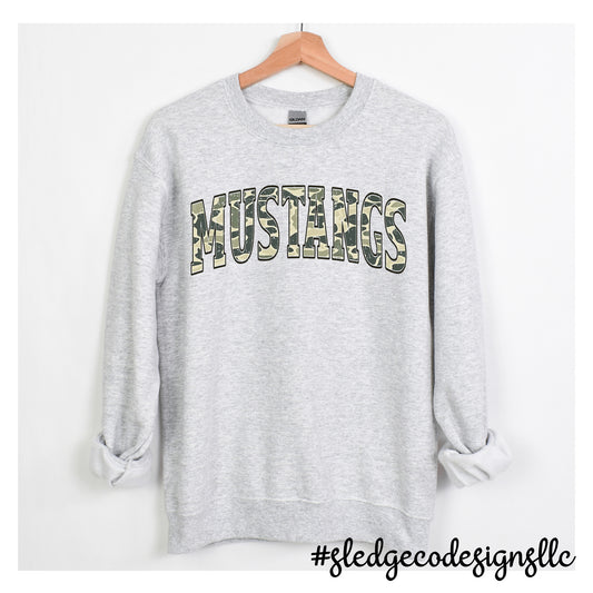 MUSTANGS | CAMO | CUSTOM UNISEX SWEATSHIRT