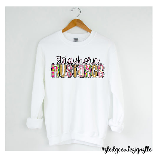 STRAYHORN MUSTANGS | DUO COLORFUL | CUSTOM UNISEX SWEATSHIRT