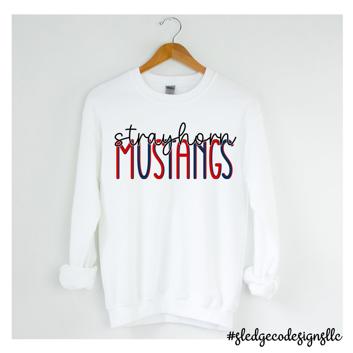 STRAYHORN MUSTANGS | DUO red and blue | CUSTOM UNISEX SWEATSHIRT