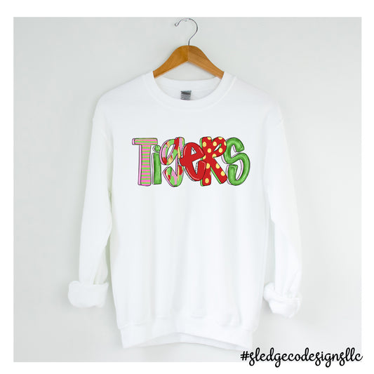 TIGERS | CHRISTMAS DOODLE | CUSTOM UNISEX SWEATSHIRT