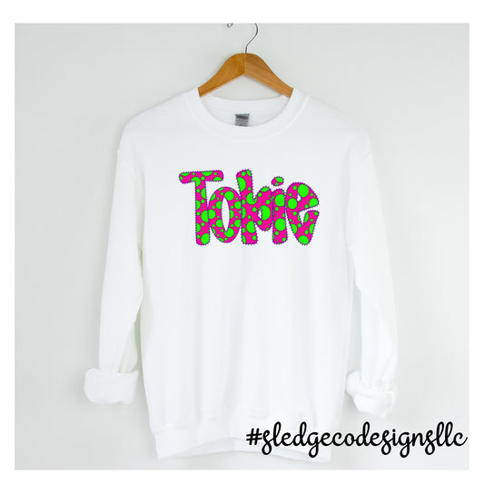 TOBIE | DOTTED PINK & GREEN BUBBLE | UNISEX SWEATSHIRT