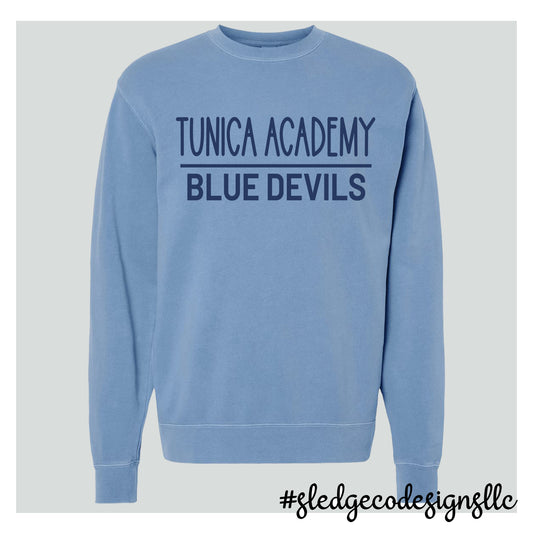 Tunica Academy Blue Devils | ITC | Midweight Pigment-Dyed Crewneck Sweatshirt
