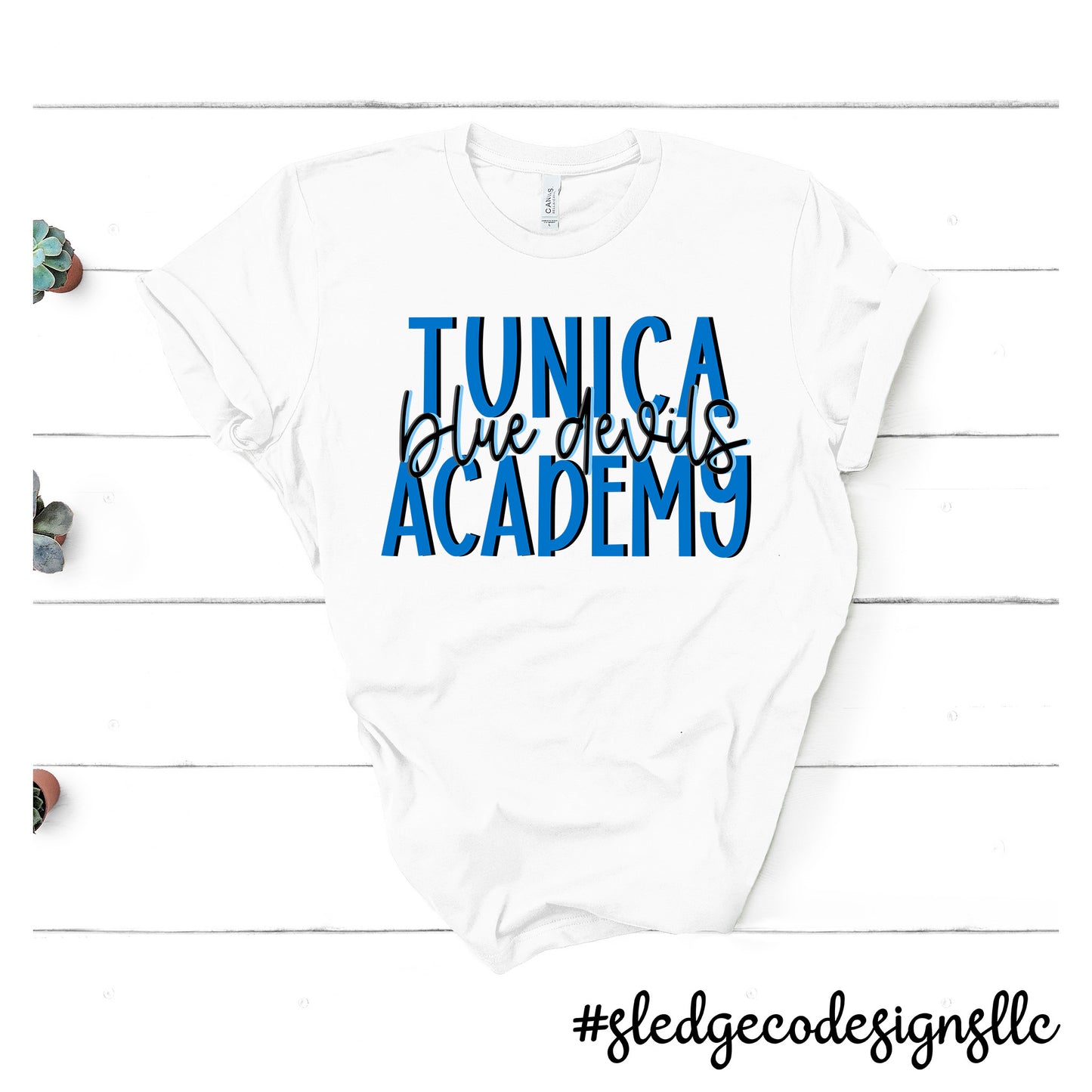 Tunica Academy | Blue Devils Stacked | Custom Unisex Tshirt