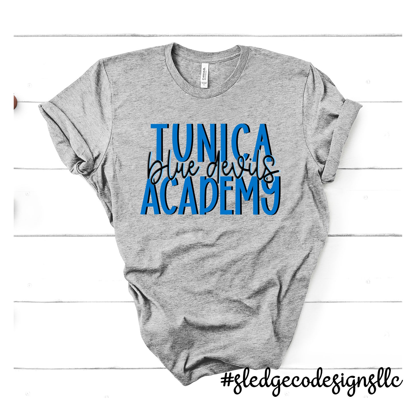 Tunica Academy | Blue Devils Stacked | Custom Unisex Tshirt