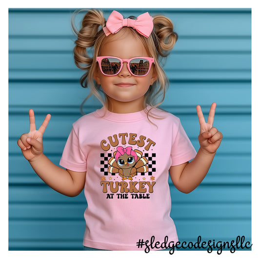 CUTEST TURKEY AT THE TABLE | Custom Unisex TSHIRT