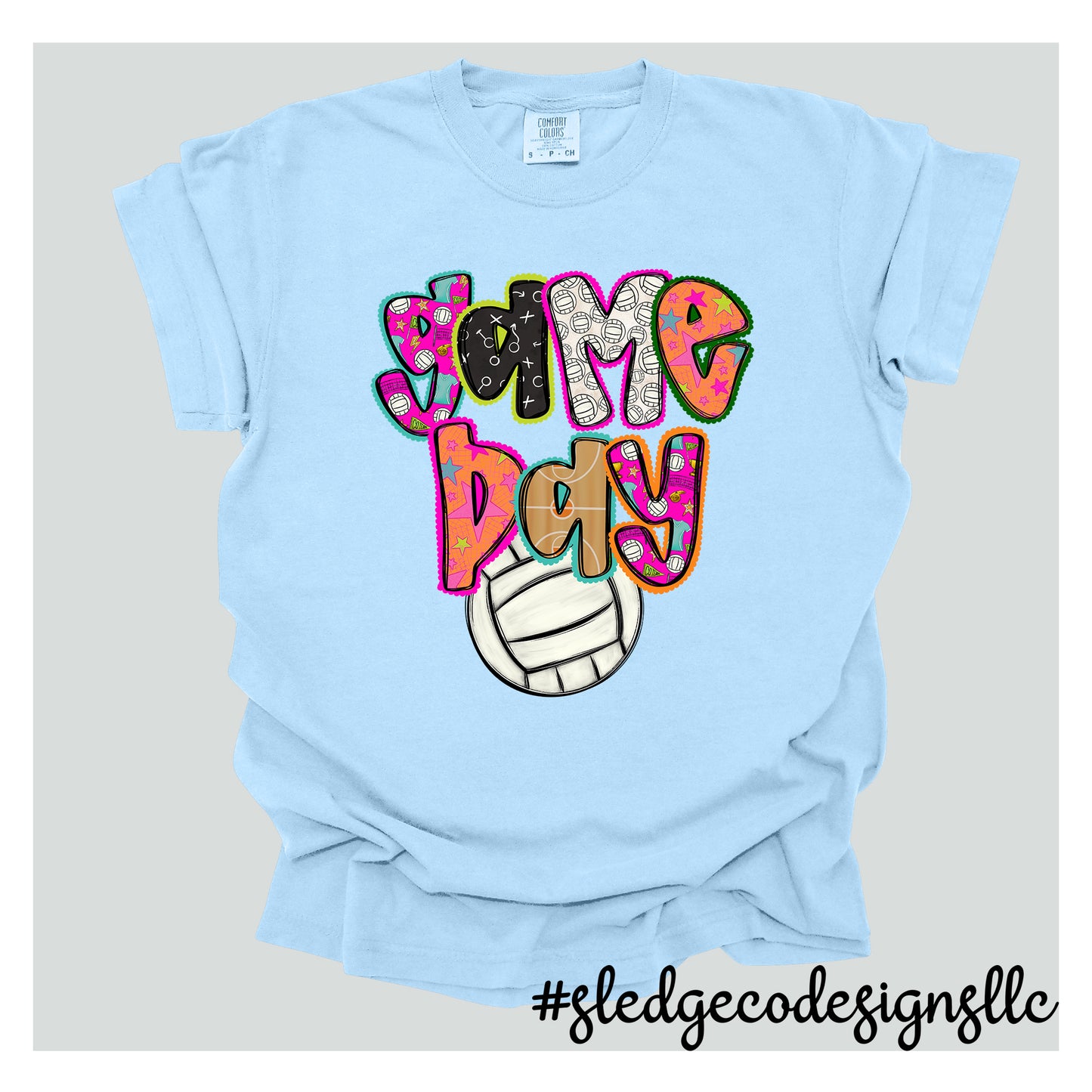 VOLLEYBALL | GAME DAY | HANDDRAWN CUSTOM TEE