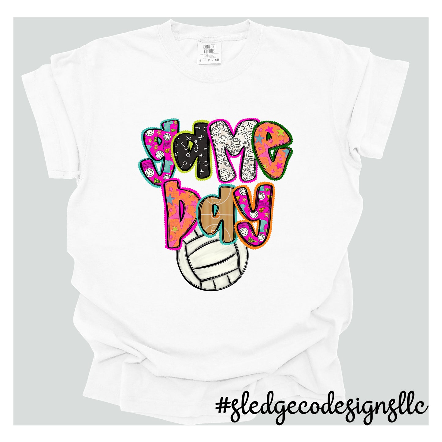 VOLLEYBALL | GAME DAY | HANDDRAWN CUSTOM TEE